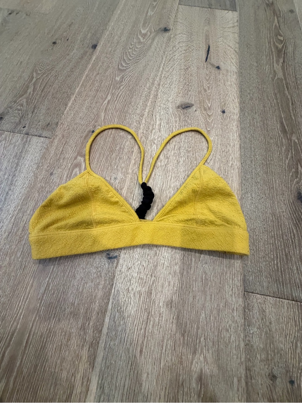 Free People Mustard Yellow Triangle Bralette with Black Back Detail